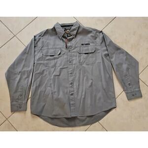 Harley Davidson 2XL Grey Long Sleeve Button Up